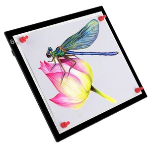 拷貝台動漫臨摹台led拷貝板帶磁吸透光板繪圖畫板帶USB線，規格：A4三擋調光（黑色）