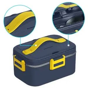 新款车载家用二合一加热饭盒 1.8L免注水便当盒午餐上班热销