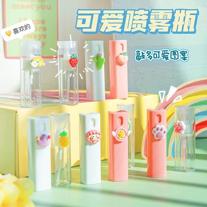 旅行便攜噴霧瓶 超細霧化妝水噴壺 臉部保濕補水小噴瓶- 10m;粉色【翅膀星星】短繩;塑料 均碼