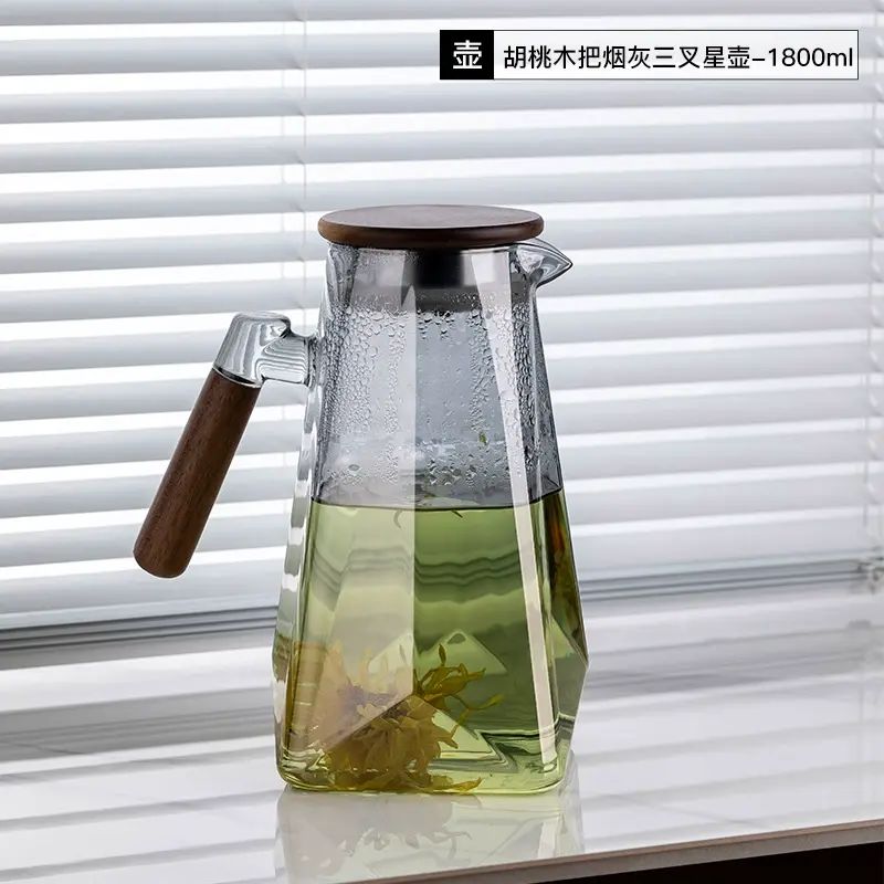 日本MUJIE玻璃水杯客厅杯子家用套装复古轻奢待客泡茶喝水杯水壶