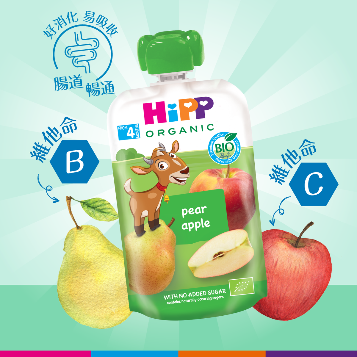 HiPP Organic Pear Apple 6 PCS_AB8572-U (33705) (Best Before: 30/07/2026) (Random packaging delivery)