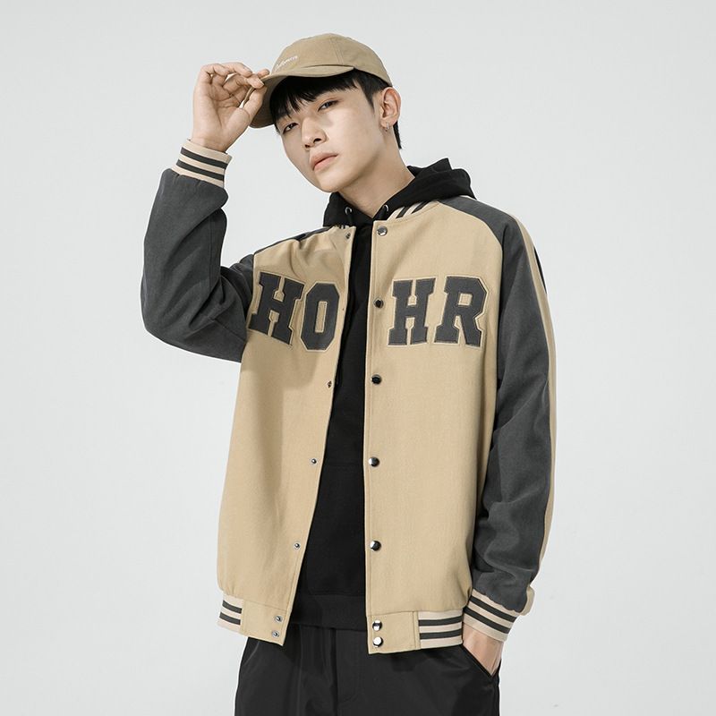 Baseball Uniform Spring Fall American Vintage Trendy Jacket Letter Loose Casual Stand Collar