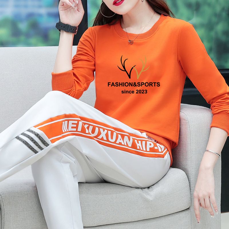 运动服套装女春秋季新款女士卫衣休闲洋气两件套广场舞团队服