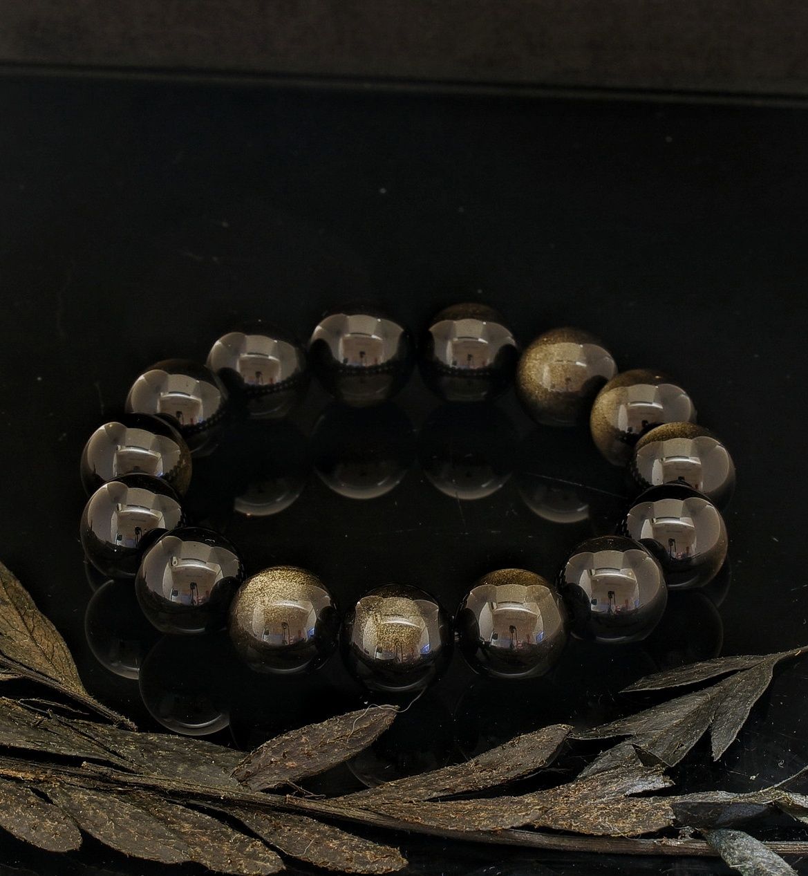 Golden Obsidian 14mm Crystal Bracelet