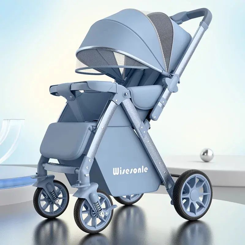 Two-way baby stroller, foldable, lightweight, one-key folding, can be used for sitting and lying