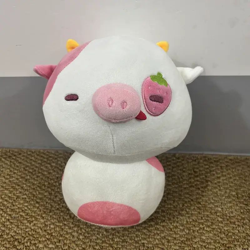 Strawberry cow plush toy doll pillow