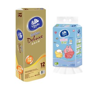 金鑽系列4層衛生紙 + 掛牆式面紙 #紙巾#軟抽#無香#棉柔觸感#3層厚實#BB寵物可用 