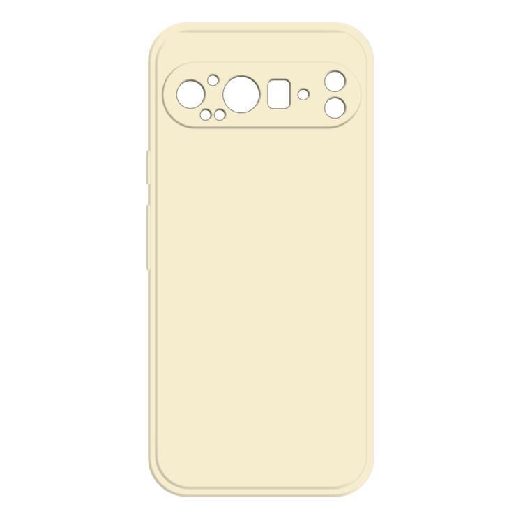 適用於 Google Pixel 9 Pro XL 仿液態硅膠魔方直邊手機殼（白色）