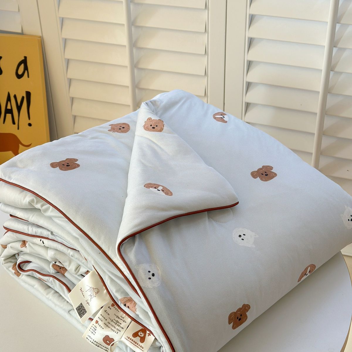 Charlie Dog | Air Quilt|A-class Maternal and Child Knitted Cotton|Summer Quilt (LCA508)