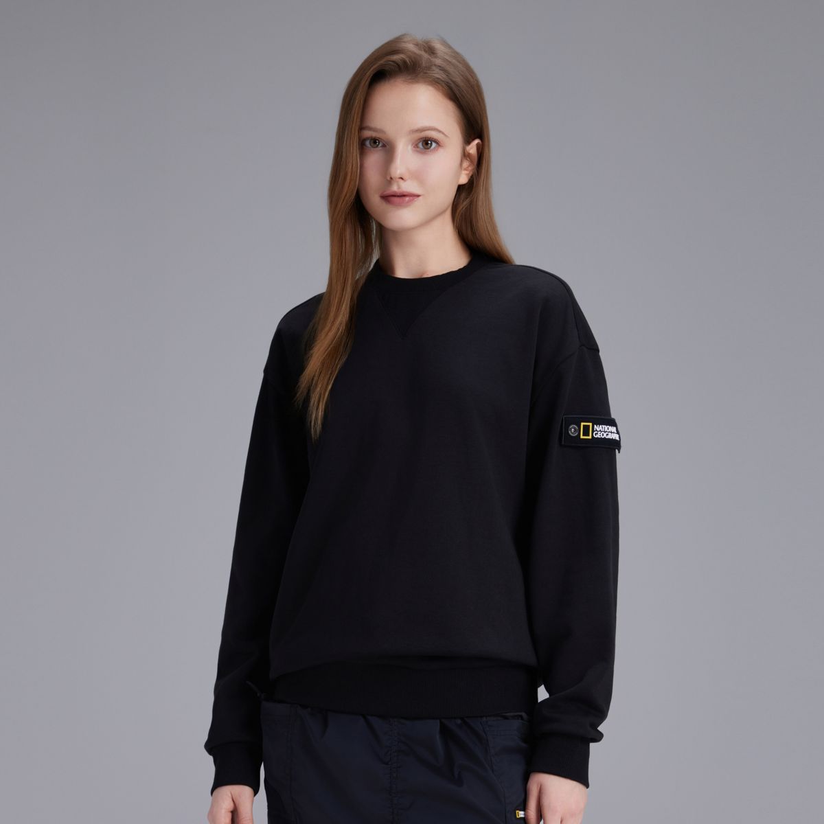 男女同款LARGA寬鬆衛衣 - 炭黑色