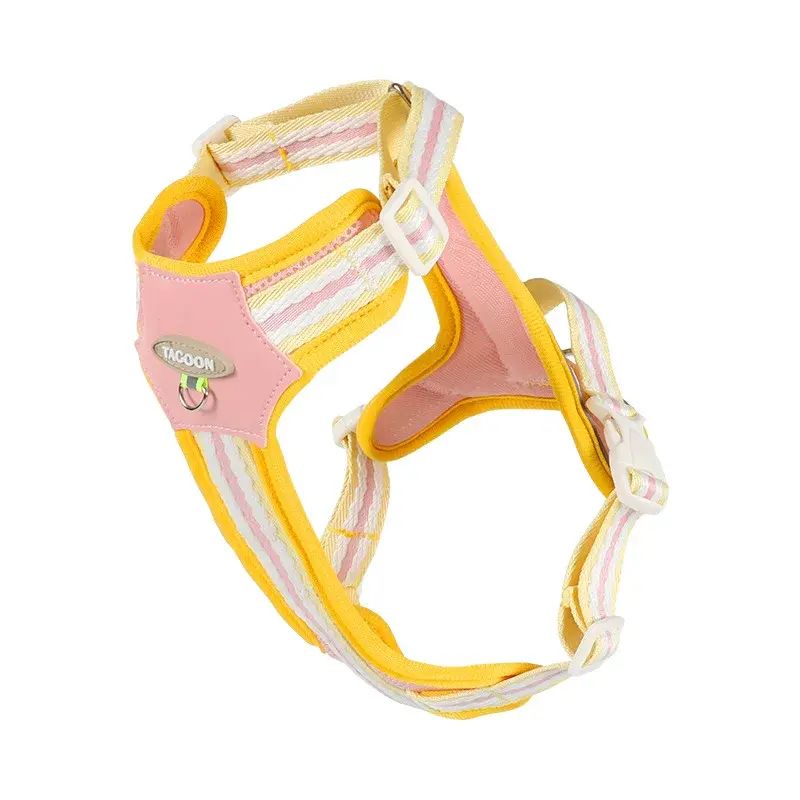 新款狗狗牵引绳背心式宠物胸背带反光透气遛狗绳小型犬狗胸背现货