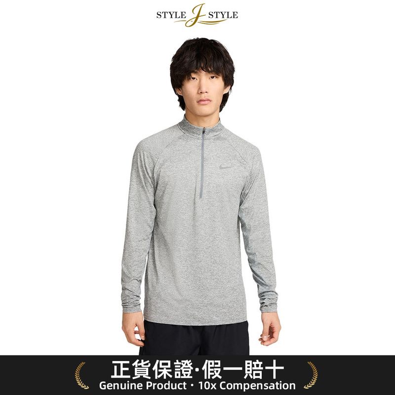 (日本平行進口) Nike男子Dry-Fit Stride半拉链长袖跑步恤衫跑步T恤