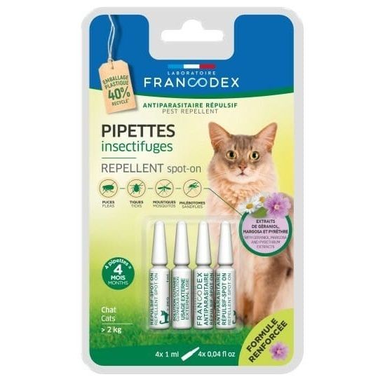 天然驅蝨滴頸劑 成貓用 (4支) | FRANCODEX