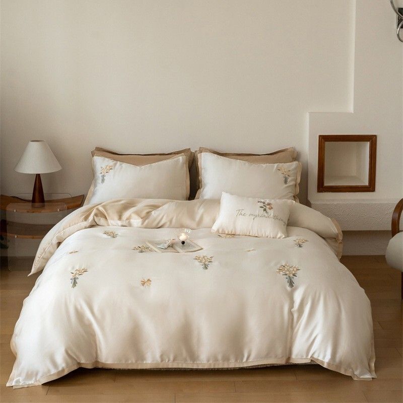 60支兰精天丝床品套装|  夏季凉感抗湿天丝四件套凉感莱赛尔天丝被套床单