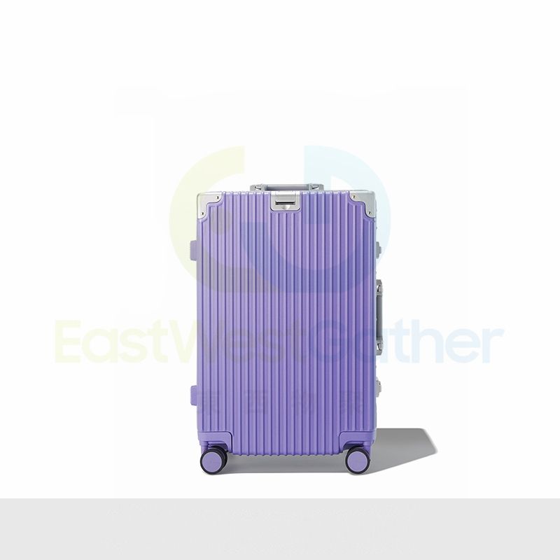 包送貨 - 旅行箱 22寸【托運箱】烟紫【前置掛鉤+幹濕分離】-適宜4-7天-單人小長途/日常出行 行李箱 拉杆箱 靜音 萬向輪密碼 箱子鋁框