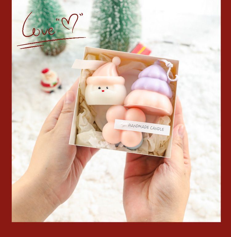 Christmas Creative Handmade Fragrance Candle Gift Set with Hands