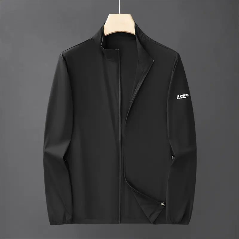 旦宾弹力防晒衣男冰丝夏季新款中老年人轻薄宽松运动单层爸爸外套