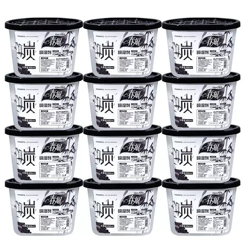 春風竹炭除溼劑啜溼乾燥劑宿舍室內防潮防黴除溼啜水盒450ml*12盒