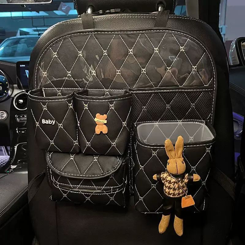車載垃圾桶汽車內用座椅背掛袋後排多功能紙巾盒收納內飾用品女