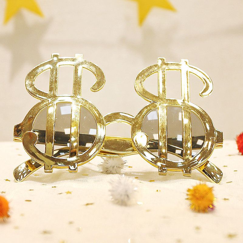 Golden dollar symbol funny party glasses | Baby's birthday atmosphere photo props | Internet celebri
