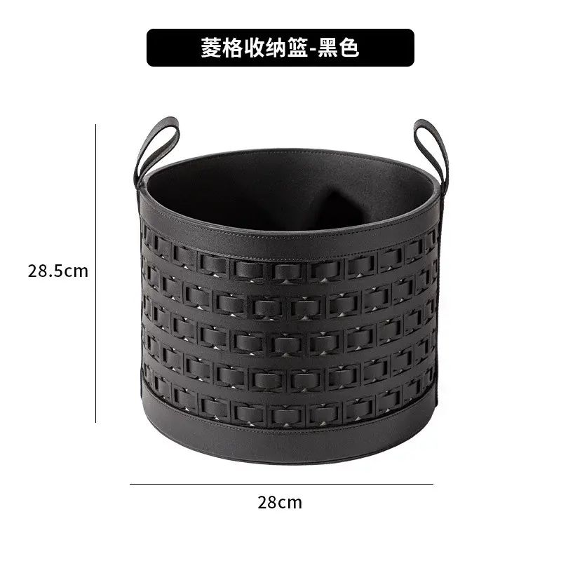 高階簡約輕奢皮革髒衣簍收納籃衣帽間酒店民宿