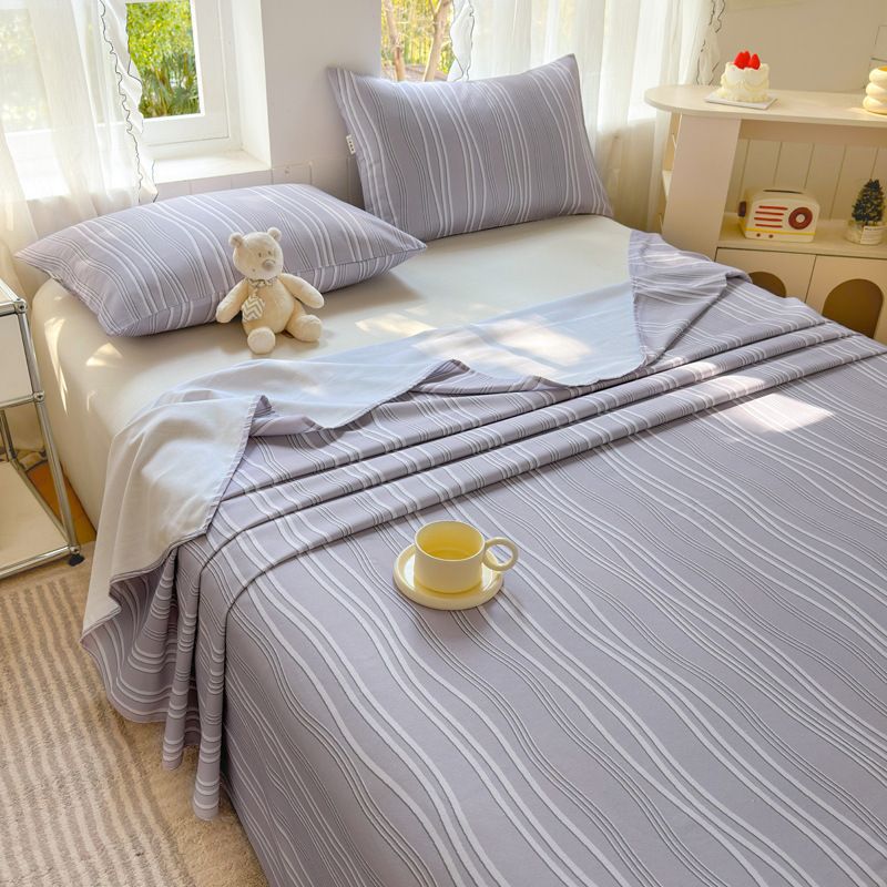 純棉老粗布床單 涼席 全棉加厚亞麻宿舍單人套裝 炕單（快遞送貨上門）（平行進口）