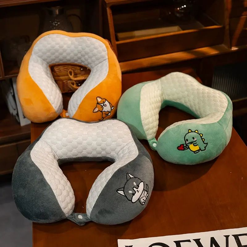 飞机枕旅行枕头u型枕冰豆豆颈椎pp棉头枕脖枕护脖子护颈枕夏季