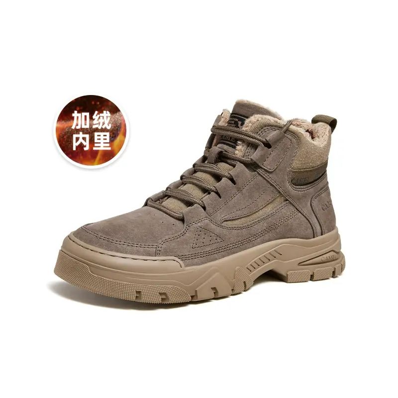 骆驼男鞋2025秋季新款马丁靴增高休闲厚底增高百搭高帮沙漠工装靴