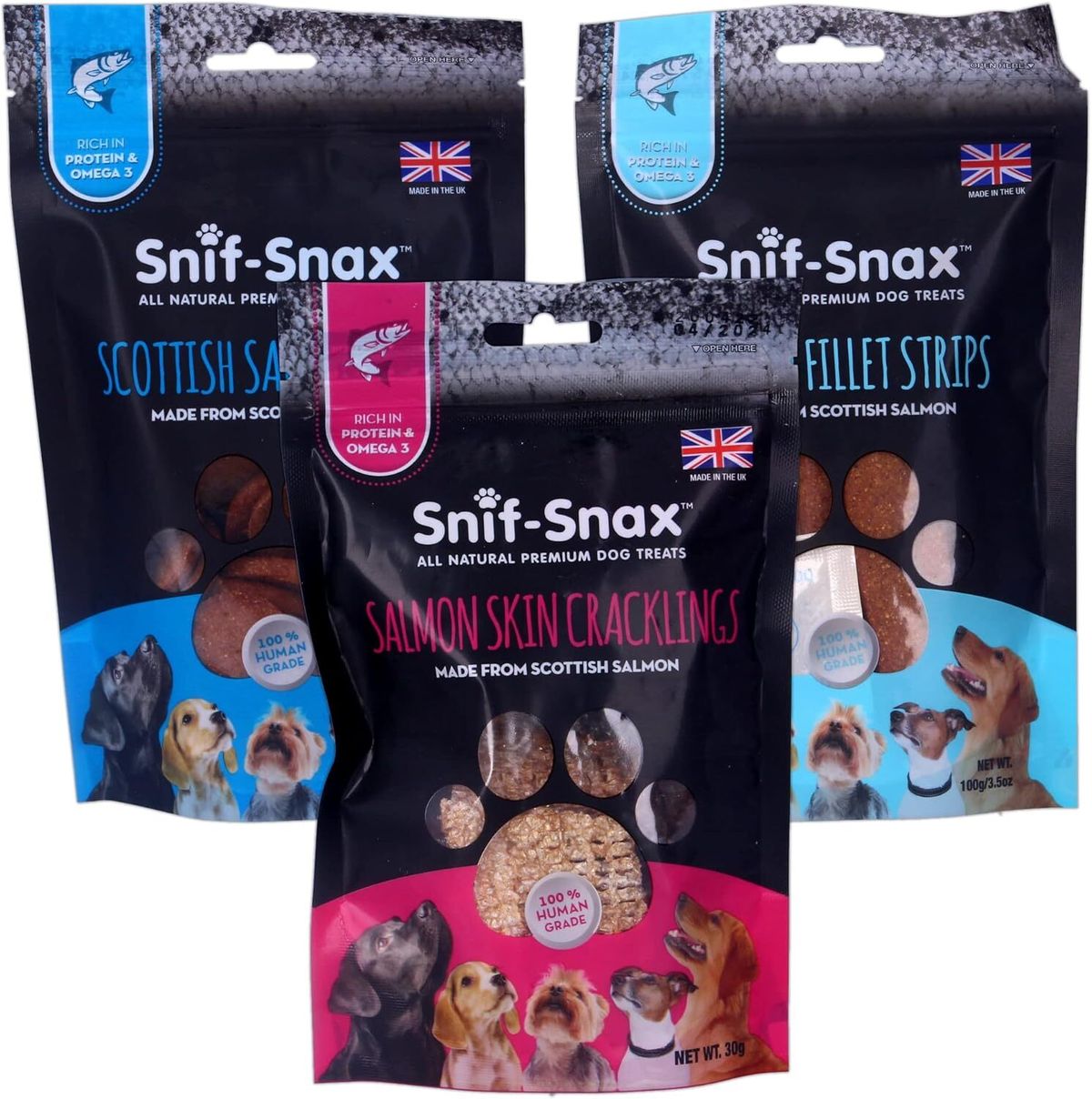 蘇格蘭三⽂⿂混合款式狗小食 健康狗零食 一套三包 (賞味期限:2025-05)