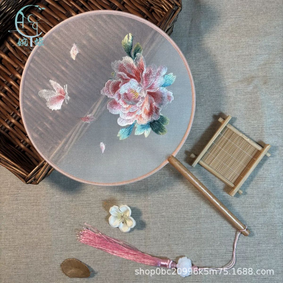 双面绣花团扇苏州刺绣摆件扇子古典舞舞蹈扇古风汉服百搭摆摊