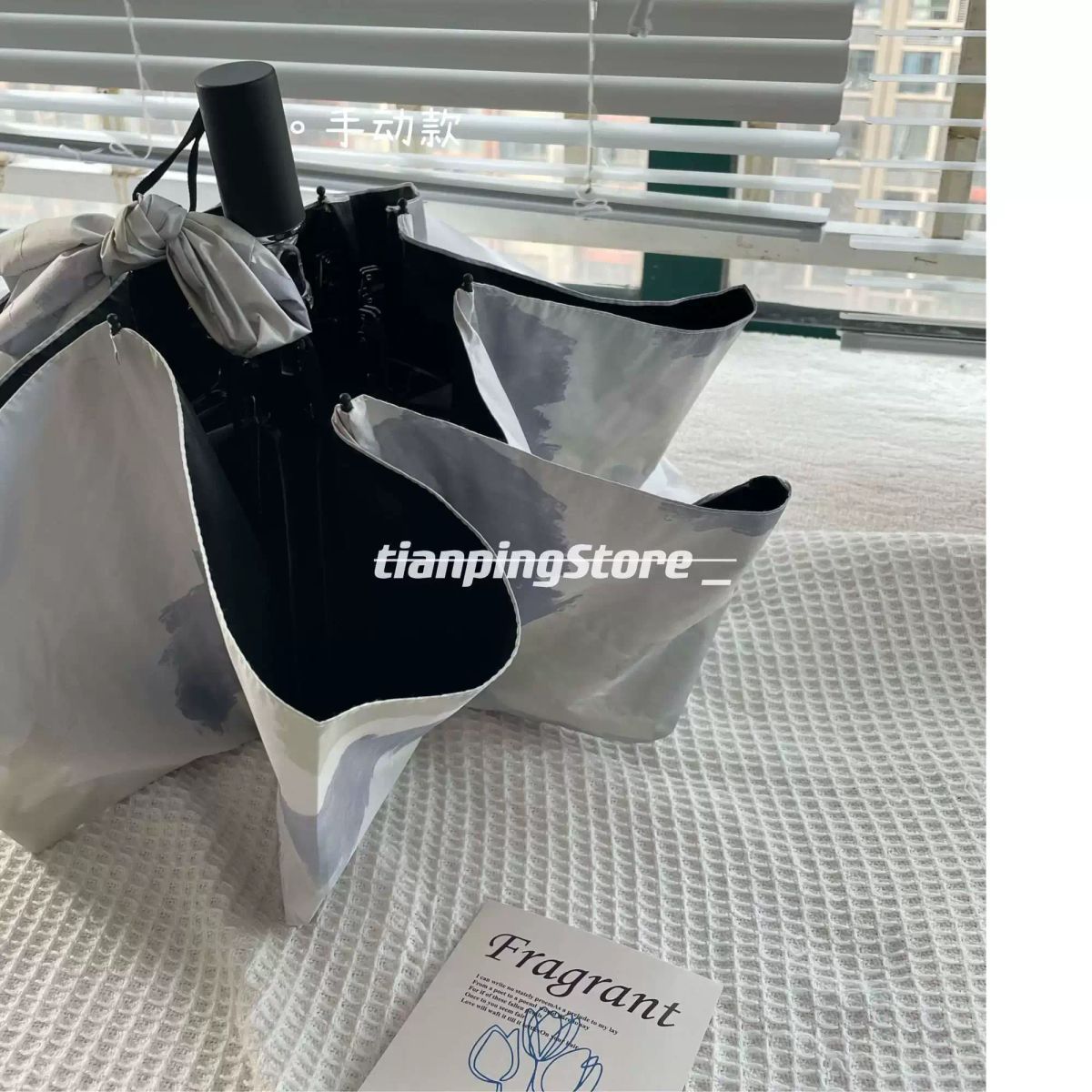 Oil painting-like atmosphere umbrella * Rain or shine dual-use vinyl sunscreen sunshade folding ful