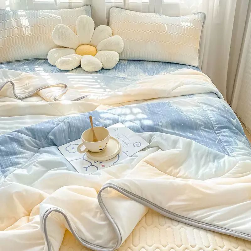 Latex mat summer quilt four-piece summer ice silk mat three-piece set machine washable single stude