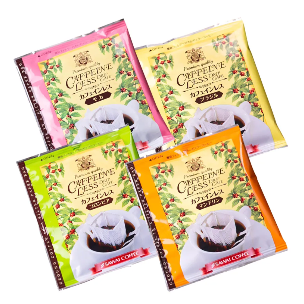 Sawai Coffee 澤井咖啡 無咖啡因掛耳滴漏咖啡 美味無咖啡因 掛耳包咖啡 滴濾式咖啡 4種品種 每款2包共8包 8g 平行進口 此日期前: 22-1-2027