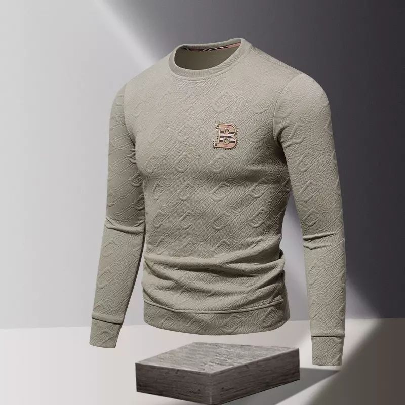 速干长袖T恤男春秋季运动健身跑步训练服几何提花圆领卫衣打底衫