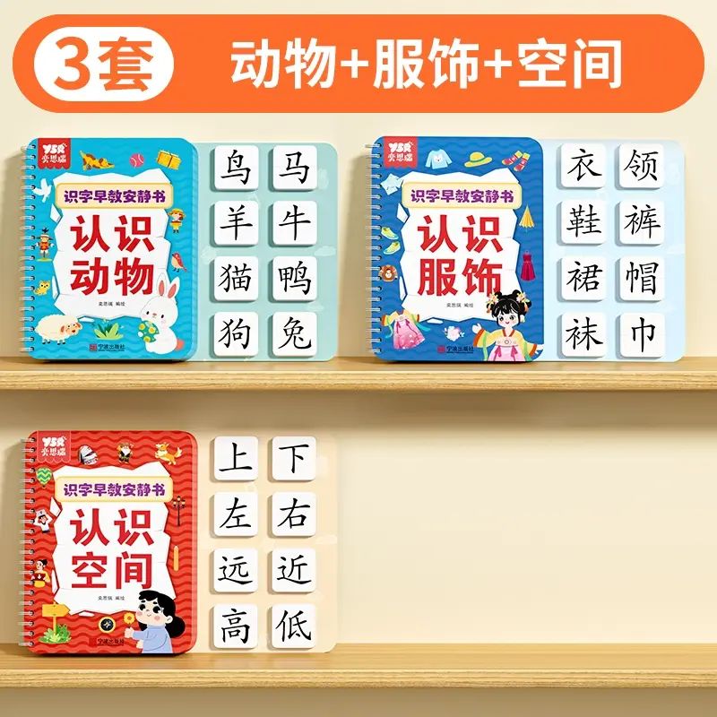 识字书幼儿认字早教安静书儿童启蒙幼儿园认字全套宝宝识字卡片
