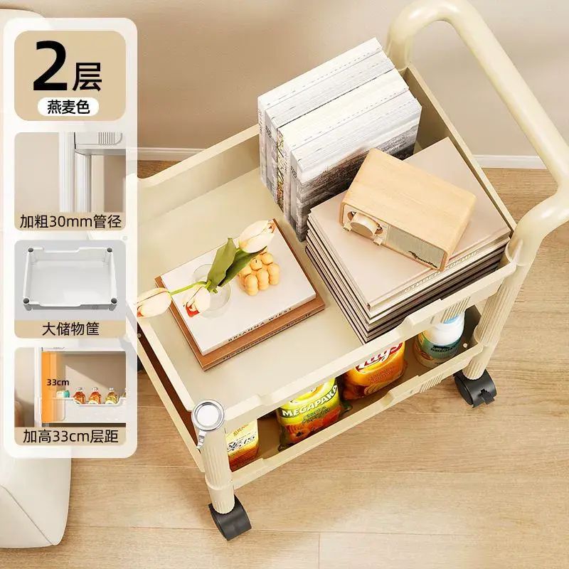 小推車置物架廚房落地臥室多層嬰兒用品移動書包架零食收納儲物架