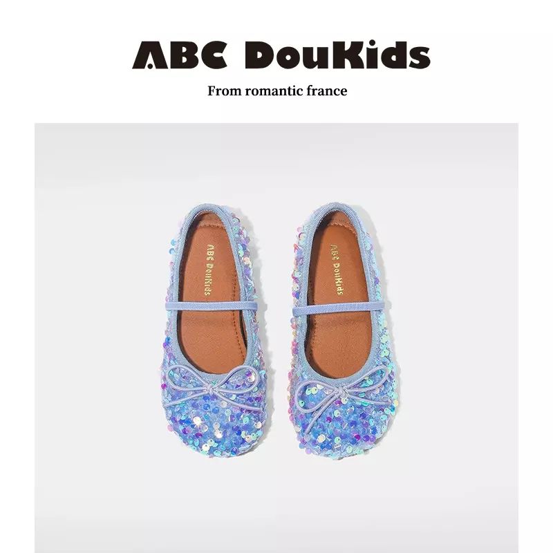 女童皮鞋2025春季新款兒童閃閃公主鞋小女孩平底舞蹈鞋