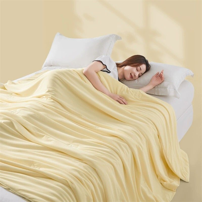 Cool Tencel Summer Quilt Air Conditioner Quilt Machine Washable Summer Single and Double Thin Quilt