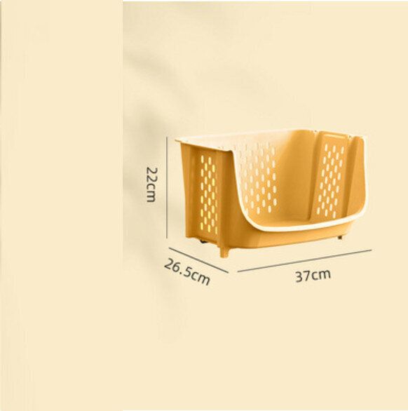 收納籃儲物籃【芒果黃-無滑輪】