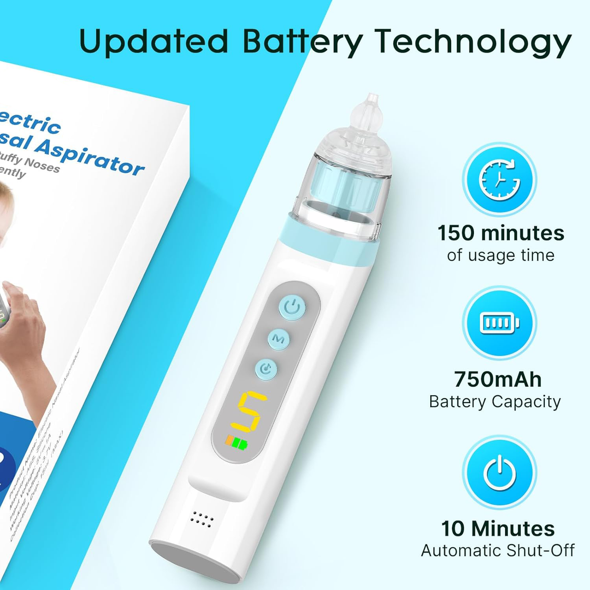 电动婴儿防水吸鼻器 宝宝吸鼻器 分体式大吸力吸鼻器 儿童鼻腔清洁器 静音防水鼻子清洁机