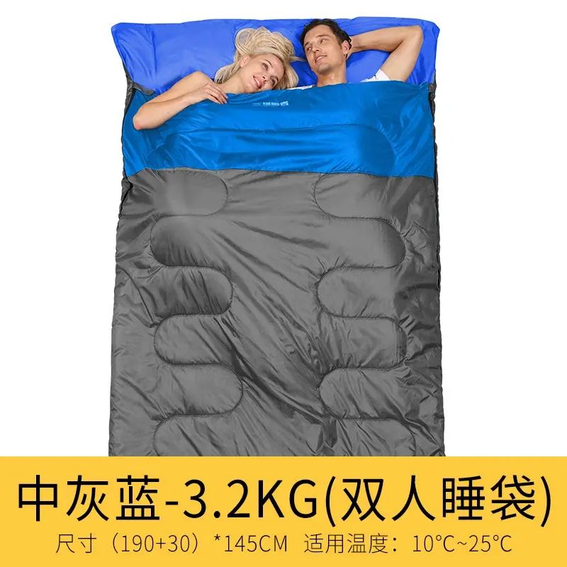 双人户外睡袋可拆分可拼接情侣防寒冬季加厚露营睡袋防水平行进口