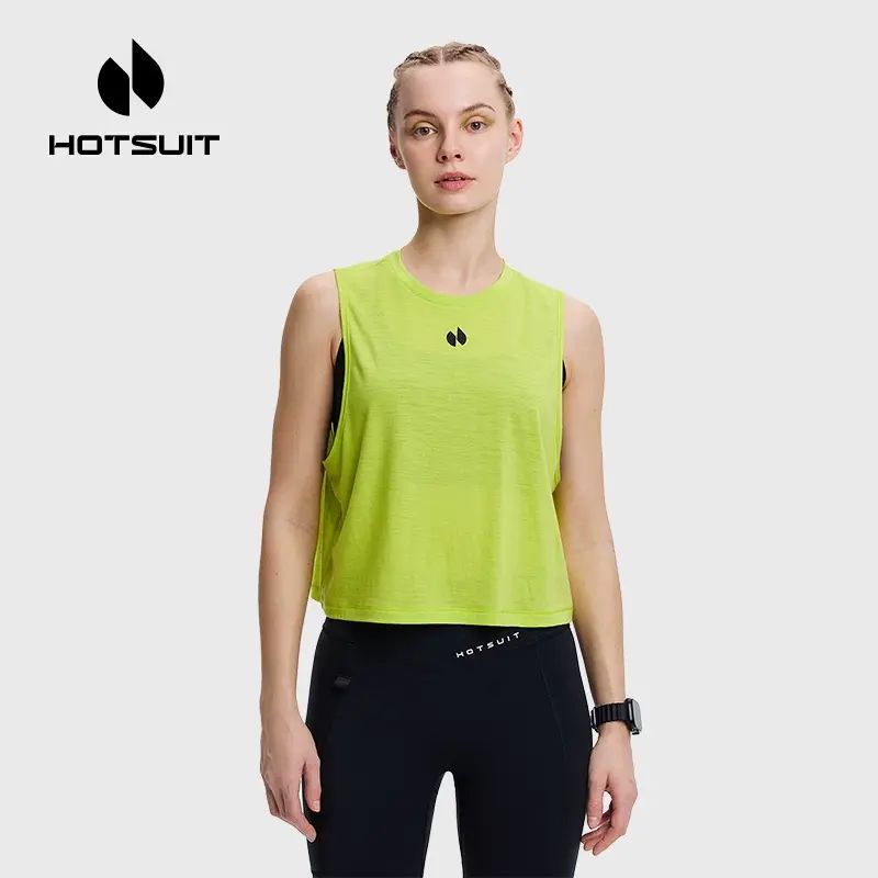 hotsuit後秀美利奴羊毛背心女2025夏季運動健身透氣涼感無袖上衣9062C5457