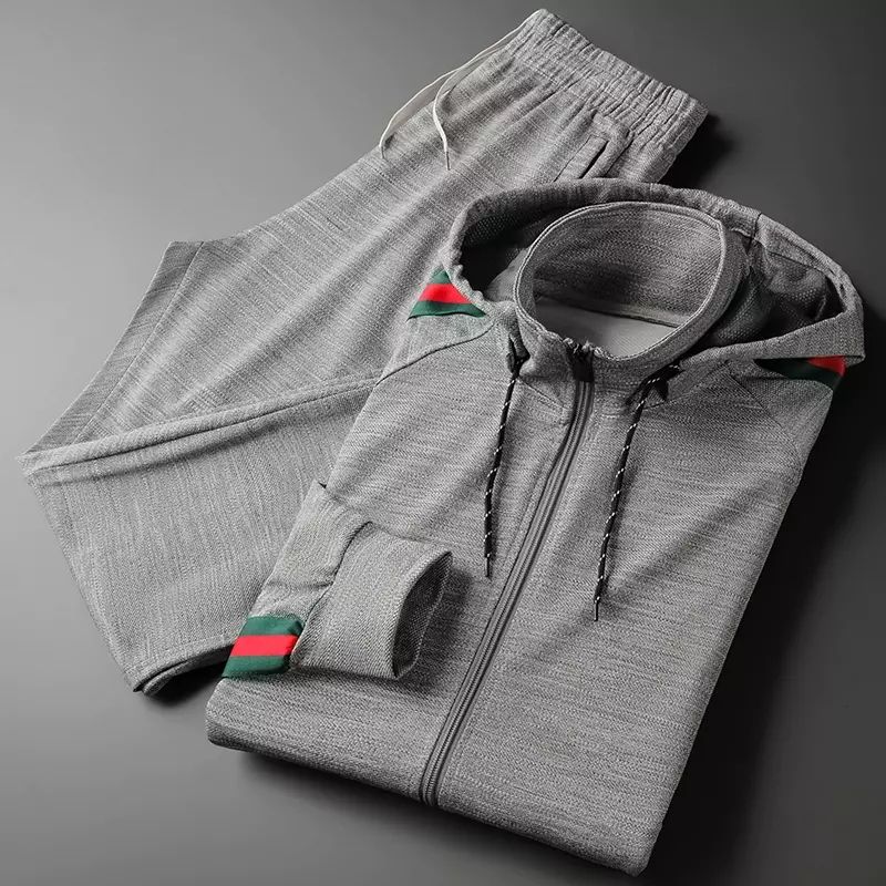 休闲套装男春秋搭配一套衣服中老年男装跑步运动服卫衣长裤两件套