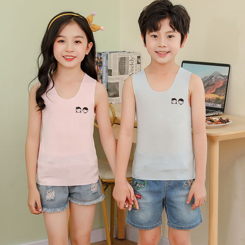 男童女童無痕打底背心 嬰兒幼童透氣吊帶內搭 夏季薄款- 雯-兒童背心）綠頭像 100cm