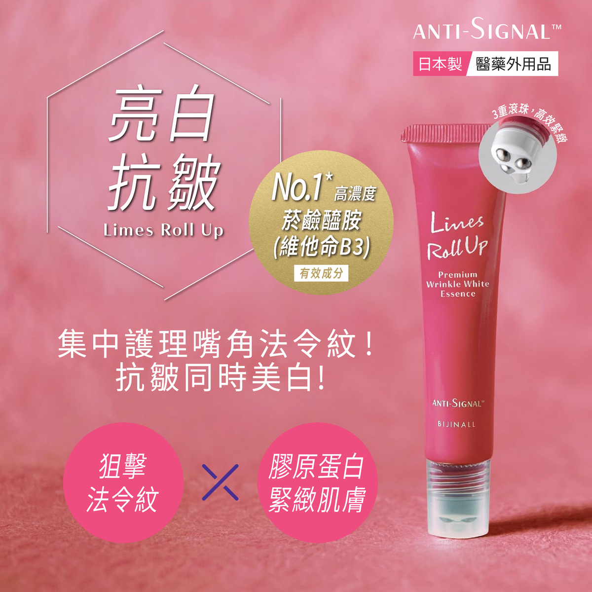 Lines Roll Up 高濃度亮白抗皺精華液 12ml (原裝行貨)(版本隨機發貨)