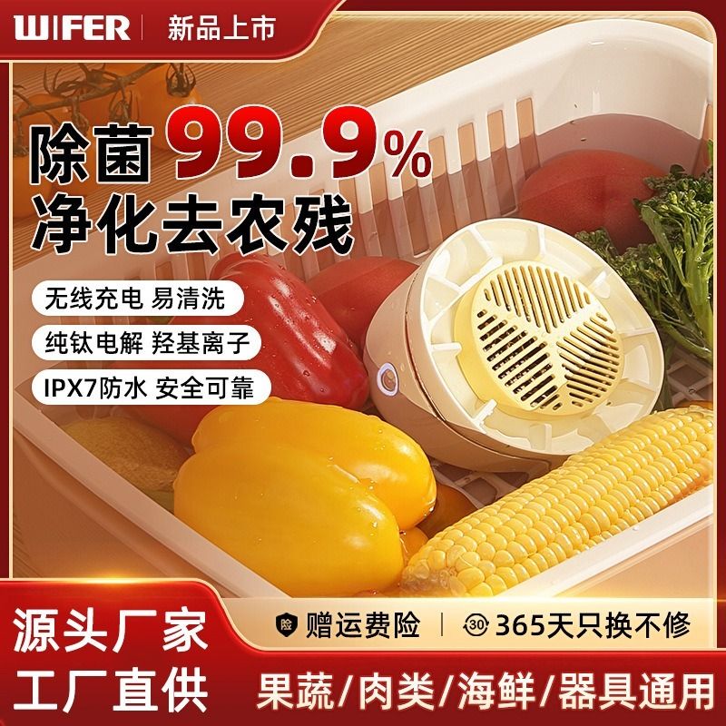 廚房全自動旋轉果蔬淨化器清洗水果肉類多功能無線消毒洗菜機