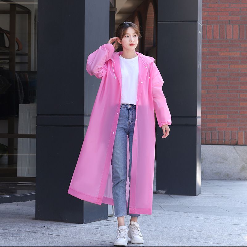 S18 (pink)Raincoat non-disposable outdoor thickening for men and women adults