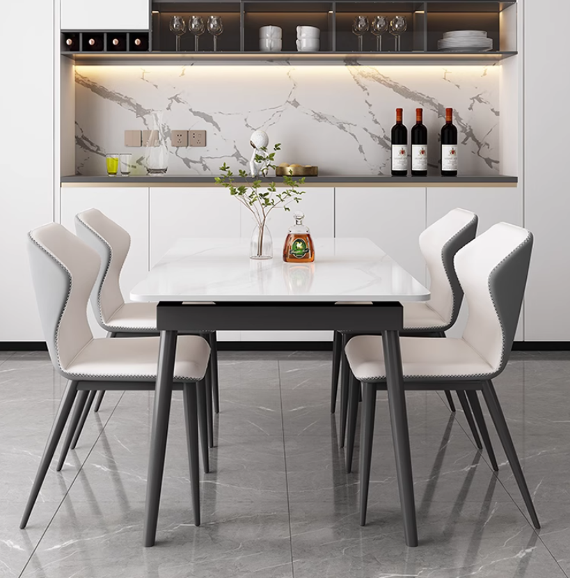 Ins Simple Stretchable Table with 4 Chairs