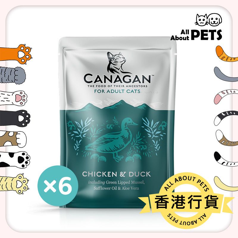 [6Pcs Set] Chicken & Duck For Adult Cat Pouch Wet Food 85g