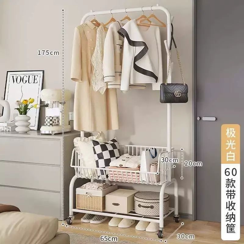 掛衣帽架晾衣架杆移動落地簡易主臥室內家用隔夜衣服置物